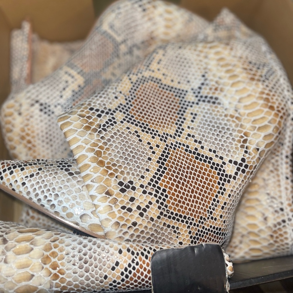 Tan Snake Skin Boots